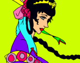 Dibuix Princesa xinesa pintat per estrella 8 