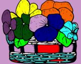 Dibuix Cistell de flors 12 pintat per PENSAMENTS