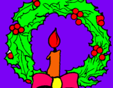 Dibuix Corona de nadal i una espelma pintat per hao