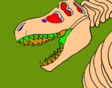Dibuix Esquelet tiranosauri rex pintat per MIREIA      PARES