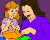 Dibuix Mare i filla pintat per Maria 