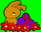 Dibuix Conillet de Pasqua pintat per aroa