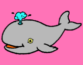 Dibuix Balena expulsant aigua pintat per BLANCA