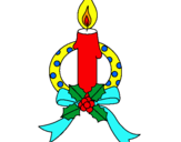 Dibuix Espelma de nadal III pintat per montse r