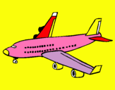 Dibuix Avió de passatgers  pintat per avio maria