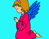 Dibuix Àngel orant  pintat per Berta