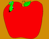 Dibuix Cuc dins la fruita pintat per BIEL