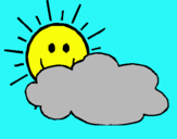 Dibuix Sol i núvol pintat per Manel