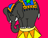 Dibuix Elefant actuant pintat per joel