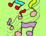 Dibuix Notes en l'escala musical  pintat per asteric