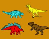 Dibuix Dinosauris de terra pintat per Alba y Izan