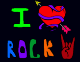 Dibuix I love rock pintat per laia á.