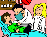 Dibuix Nen en el dentista pintat per iraitz