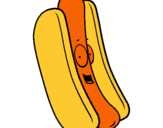 Dibuix Hot dog pintat per laial. 