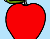 Dibuix poma pintat per anònim