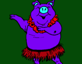 Dibuix Porc hawaià pintat per Júlia