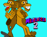 Dibuix Madagascar 2 Manson i Phil 2 pintat per justin