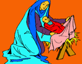 Dibuix Naixement del nen Jesús  pintat per andrea