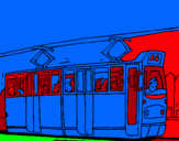 Dibuix Tramvia amb passatgers  pintat per LUCA RUIZ ARTS