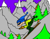 Dibuix Esquiador pintat per max