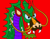 Dibuix Cap de drac pintat per gaBI
