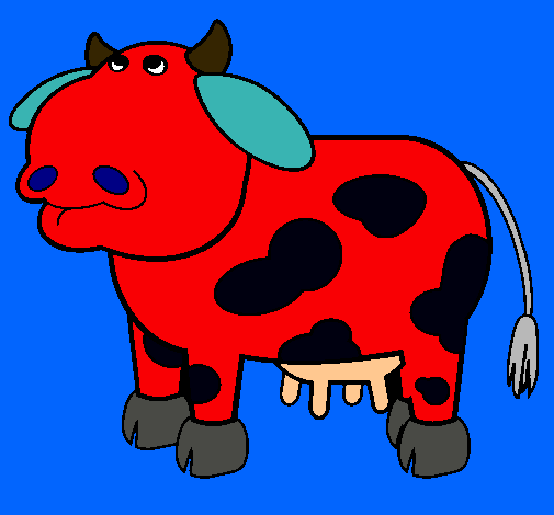Dibuix Vaca pensativa pintat per pol