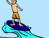 Dibuix Surfista pintat per ada huguet verdaguer