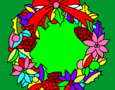 Dibuix Corona de flors nadalenca  pintat per MARTA