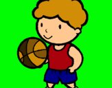 Dibuix Jugador de bàsquet pintat per Núria