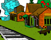 Dibuix Estació de tren pintat per manan