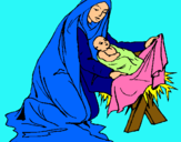 Dibuix Naixement del nen Jesús  pintat per joan
