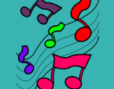 Dibuix Notes en l'escala musical  pintat per Anna Dance