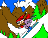 Dibuix Esquiador pintat per hello