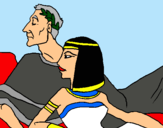 Dibuix Cèsar i Cleòpatra pintat per xesca