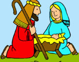 Dibuix Adoren al nen Jesús  pintat per Ruth