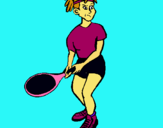 Dibuix Noia tennista pintat per laura c. a.