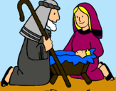 Dibuix Adoren al nen Jesús  pintat per pepi