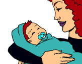Dibuix Mare amb la seva nadó II pintat per romaysa