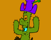 Dibuix Cactus amb barret  pintat per AINA M.E.
