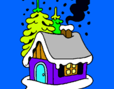 Dibuix Casa en la neu  pintat per Mireia Trias 