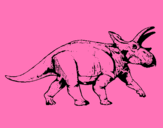 Dibuix Triceratops pintat per paloma