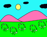 Dibuix Muntanyes 4 pintat per AURIA