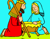 Dibuix Adoren al nen Jesús  pintat per  LUCIA