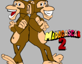 Dibuix Madagascar 2 Manson i Phil 2 pintat per maria farre valde