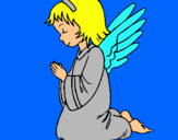 Dibuix Àngel orant  pintat per Lena
