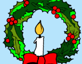 Dibuix Corona de nadal i una espelma pintat per ona obrado