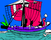Dibuix Vaixell romà  pintat per gerard sureda