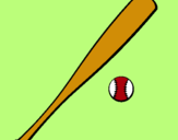 Dibuix Bat i bola de beisbol pintat per irene roura