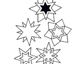 Dibuix Flocs de neu  pintat per estrelles bo2 aram