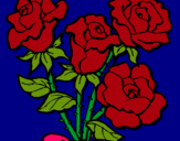 Dibuix Ram de roses pintat per julia arasa tena